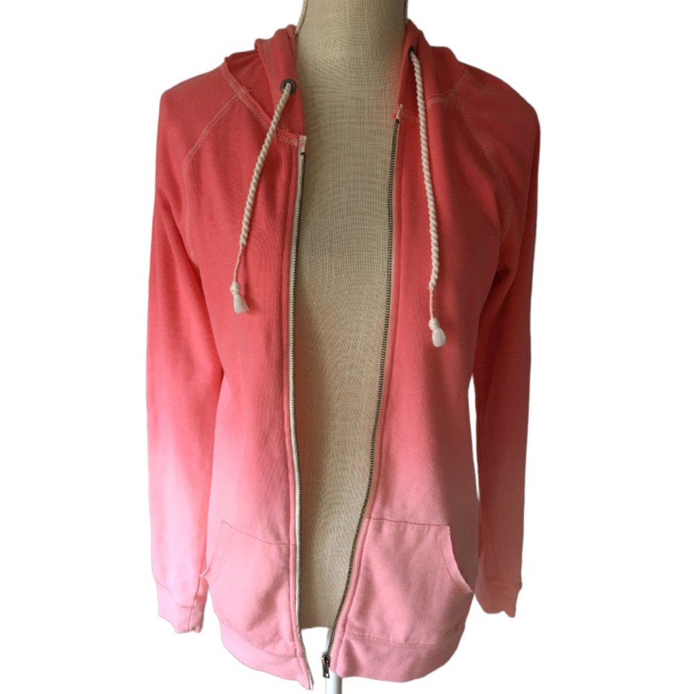 Make + Model Ombre Pink Cotton Blend Hoodie, size Small
